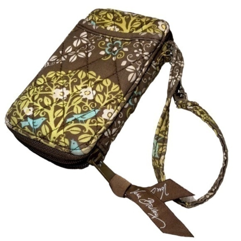 VERA BRADLEY | Quilted Green Floral ID Zip Wallet Wristlet